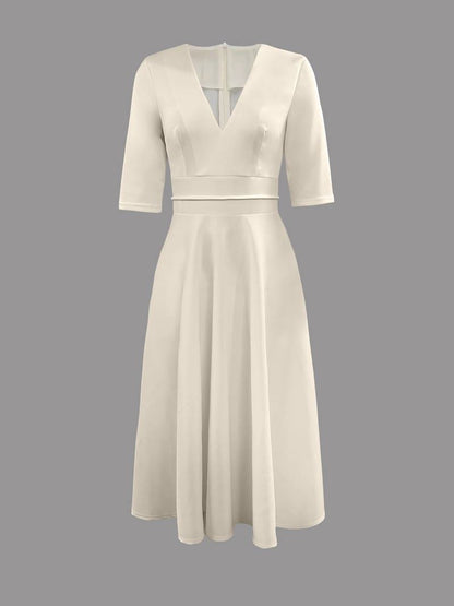 Retro Weißes A-Linien-Swingkleid – Vivienne