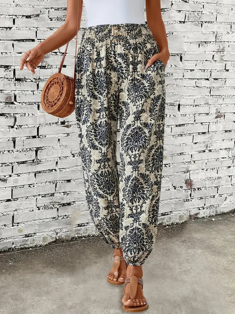 Boho-Chic Damenhose mit grafischem Print – Solara