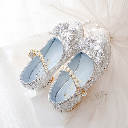 Herbstlicher Glitzer-Schuh Isla – Bequemer Slipper mit Pailletten & Perlen für Mädchen