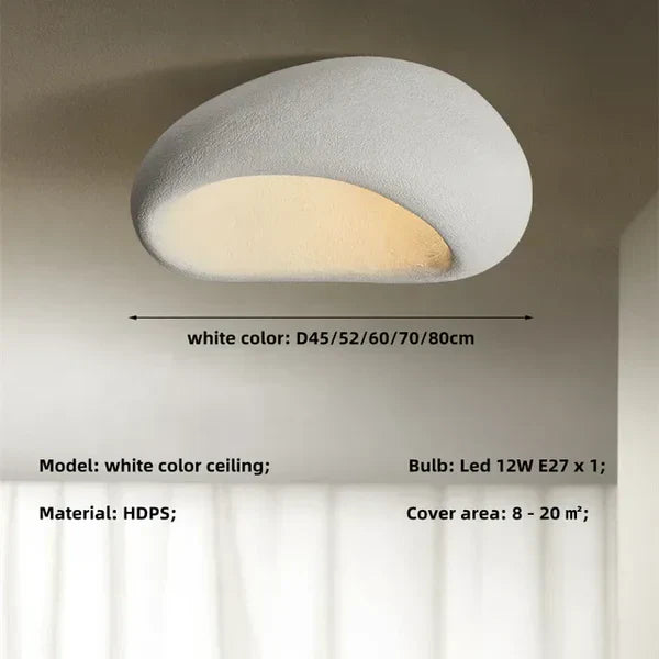 Moderne weiße Deckenleuchte, LED 12W, HDPS-Material, verschiedene Größen, energiesparend.