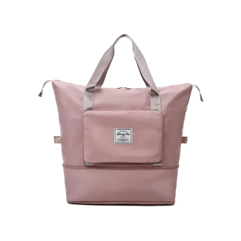 Rosa Wickeltasche, multifunktional, wasserdicht, mit Reißverschluss, große Kapazität.