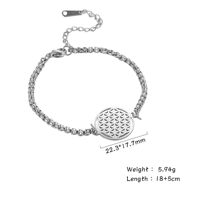 Silberarmband mit geometrischem Anhänger, verstellbar, 22,3x17,7mm, 18+5cm, 5,94g.