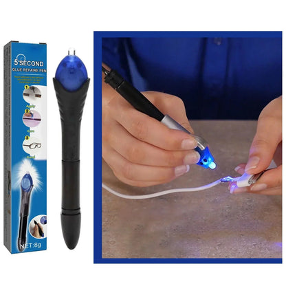 5-Sekunden-Klebestift, schwarz, LED-Licht, Reparaturstift, Kunststoff, Heimwerker-Werkzeug.