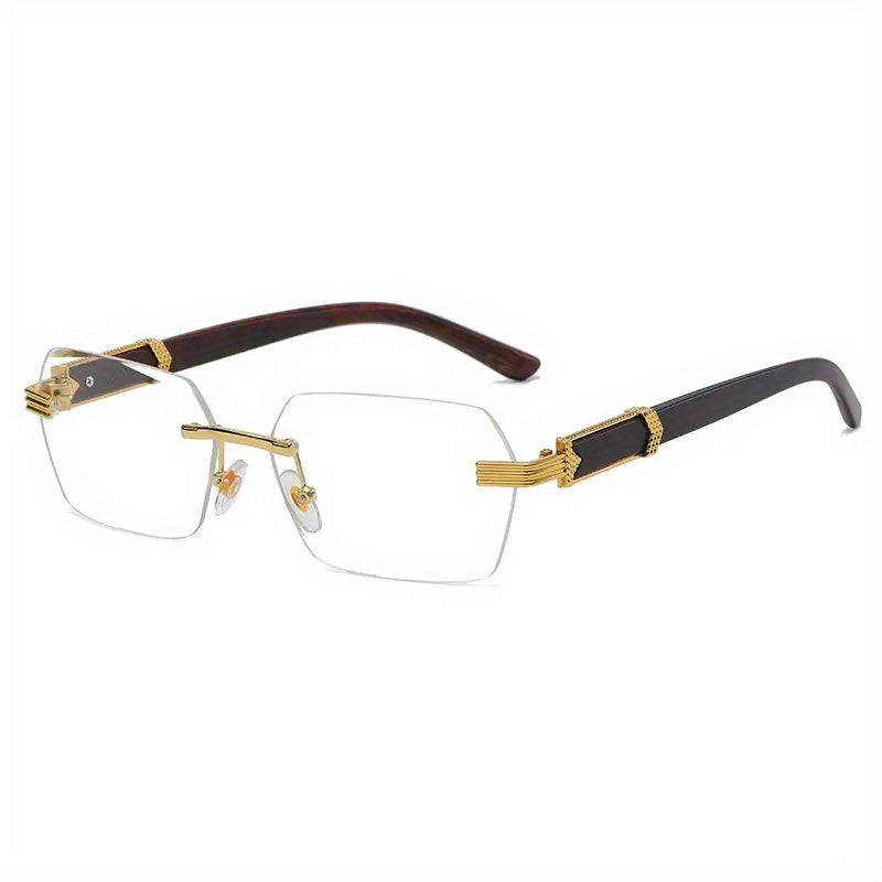 Rahmenlose Sonnenbrille mit rechteckigen Gläsern und Bügeln aus Kunstholz – Verro