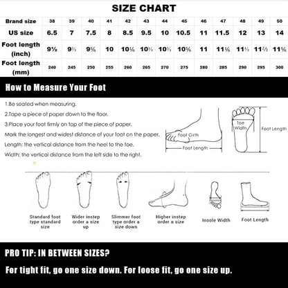 Größentabelle für Schuhe, US-Größen, Fußlänge in Zoll und mm, Messanleitung.