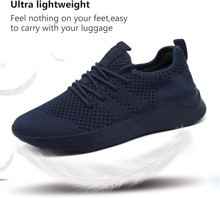 Dunkelblauer Sneaker, ultraleicht, atmungsaktiv, ideal für Reisen, Herrenmode.