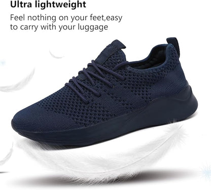 Dunkelblauer Sneaker, ultraleicht, atmungsaktiv, ideal für Reisen, Herrenmode.