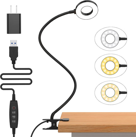3 Farbmodi LED Schreibtischklemmlampe mit flexiblem Schwanenhals – Selvara (1+1 KOSTENLOS)