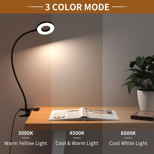 3 Farbmodi LED Schreibtischklemmlampe mit flexiblem Schwanenhals – Selvara (1+1 KOSTENLOS)