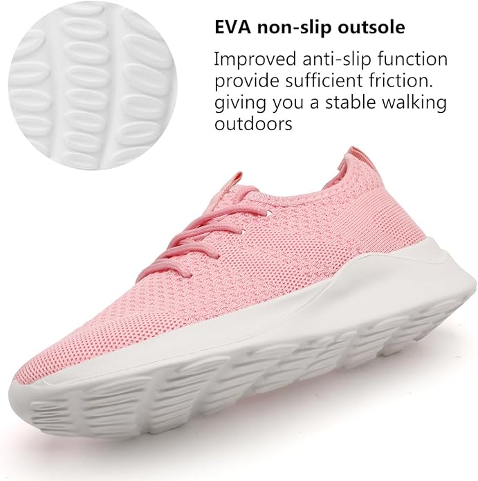 Rosa Damen-Sneaker mit rutschfester EVA-Sohle, atmungsaktiv, ideal für Outdoor-Aktivitäten.
