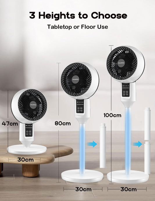 Einstellbarer Standventilator mit 3D-Oszillation – Aerion