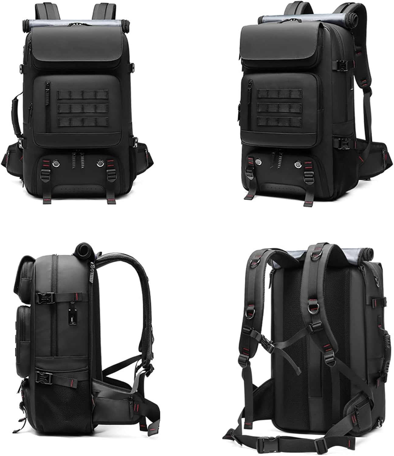50L wasserdichter Reiserucksack mit Schuhfach und USB-Anschluss