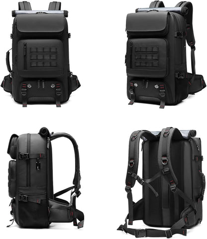 50L wasserdichter Reiserucksack mit Schuhfach und USB-Anschluss