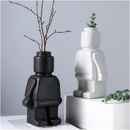 Roboter-Blumentöpfe aus Keramik - BrickBotanica