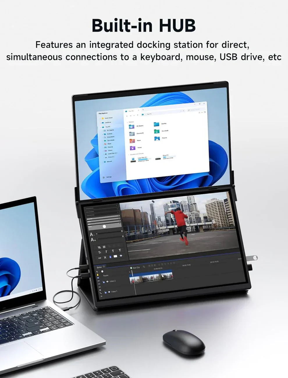 Tragbarer Dual Touch Monitor 16 Zoll – Flexiview