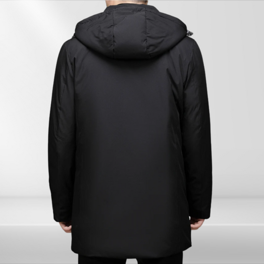 Klassische Herren Kapuzenjacke mit Entendaunenfüllung – Matteo