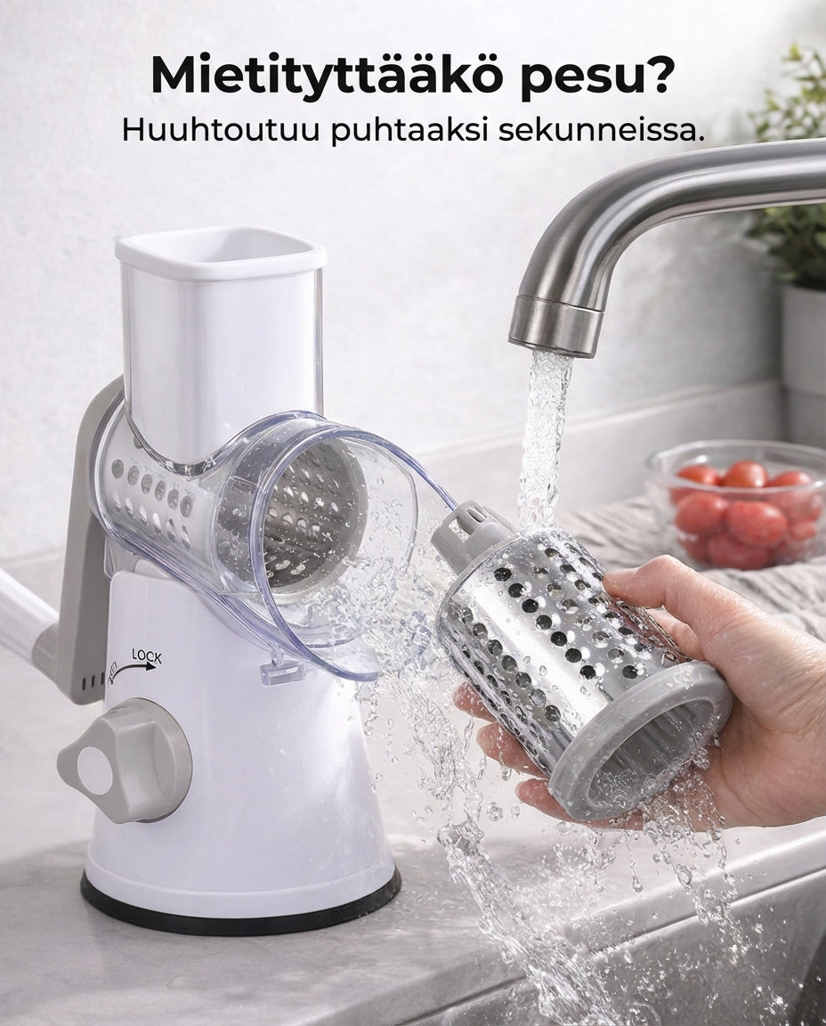 3-in-1 Rotary Vegetable Chopper with Suction Base and Interchangeable Drums 7