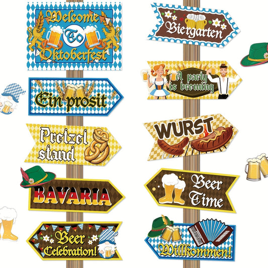 Oktoberfest Party-Dekoschilder 3 Sets (je 10 Stück) – WiesnSchilderSet Oktoberfest 2026