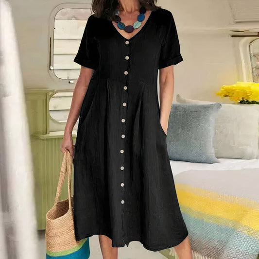 Lässiges Baumwoll‑Leinen‑Sommerkleid – Noor