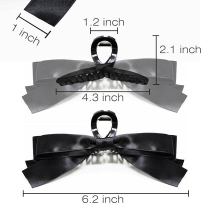 Schwarze Haarspange mit Schleife, Kunststoff, 6,2 Zoll, modisches Accessoire für Damen.