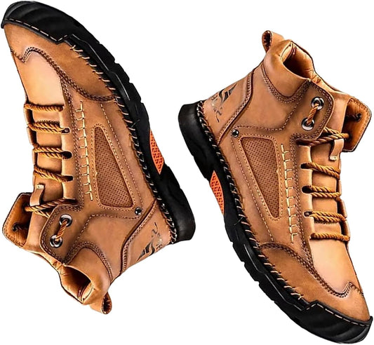 Handgefertigte wasserdichte orthopädische Stiefel für Männer – Fußgewölbestütze und rutschfeste Sohlen – Renvar