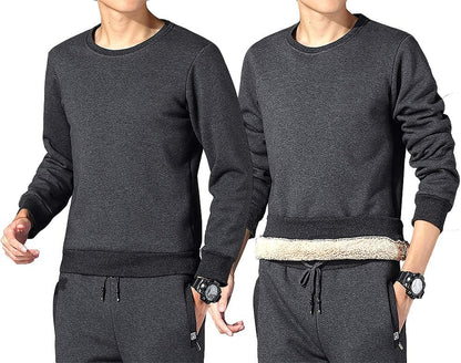 Dunkelgrauer Herren-Sweatshirt mit Fleece-Futter, langärmelig, modisch, bequem.