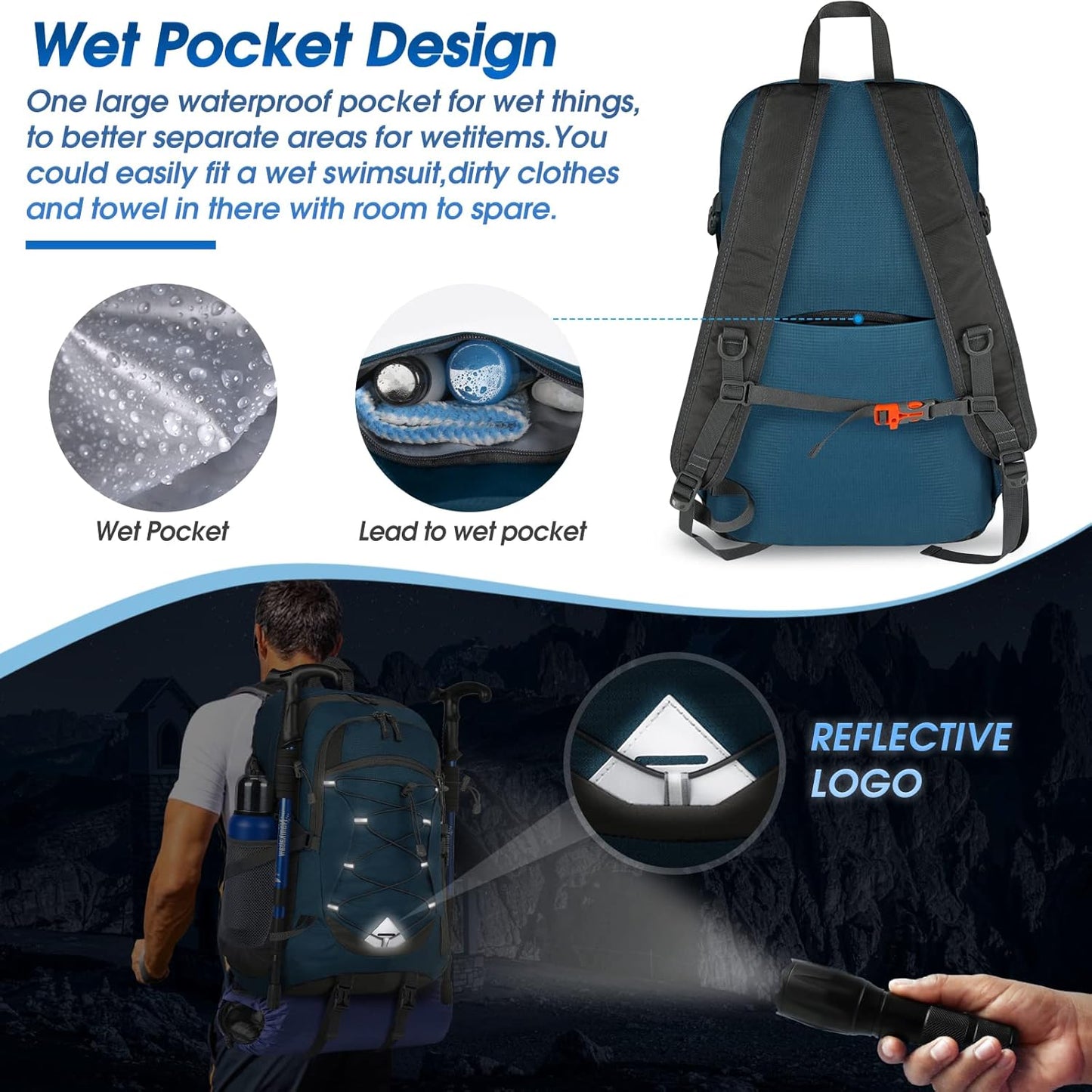40L Wasserdichter Wander- und Campingrucksack – Leicht & Faltbar – 2 zum Preis von 1