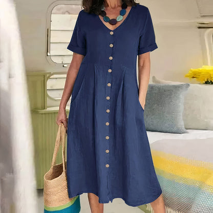 Lässiges Baumwoll‑Leinen‑Sommerkleid – Noor