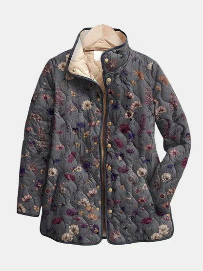 Vintage Floral Quilted Jacket - Lightweight Padded Coat 2