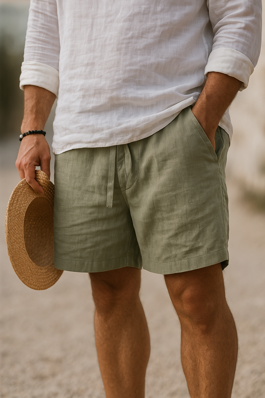 Lorenzo Men's Cotton-Linen Shorts – Lightweight & Breathable 5