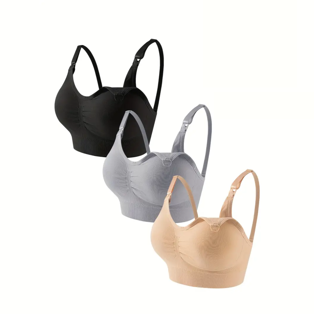 Bequeme Still-BHs (Set von 3) – NurtureFit