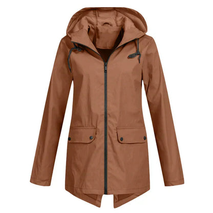 Trendige Damen Regenjacke mit Kapuze - Liora