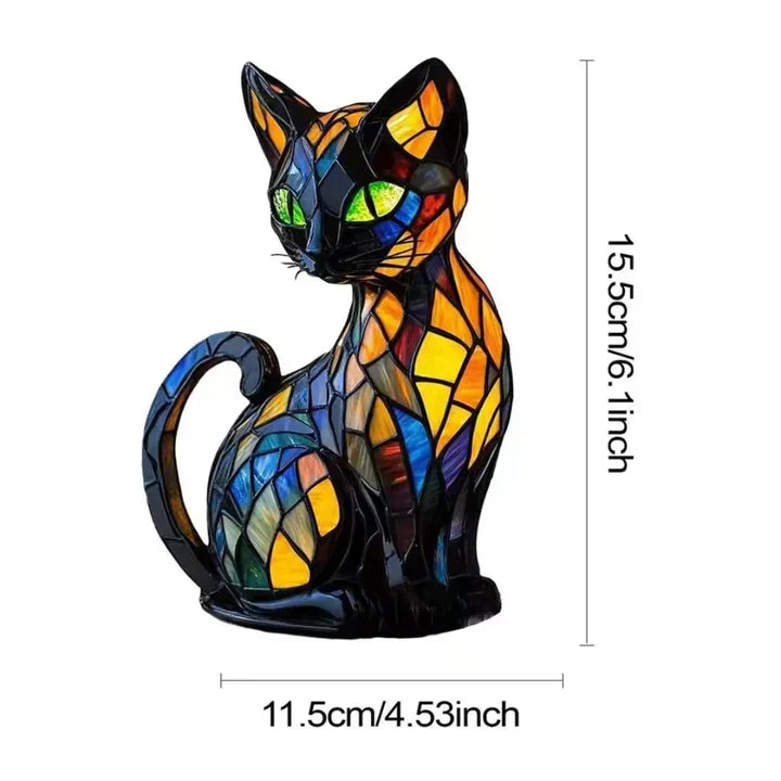 Katzenlampe frontal mit eingezeichneten Maßangaben zu Höhe und Breite 7