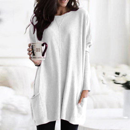 Oversized Damen Herbstpullover mit Taschen – Yara