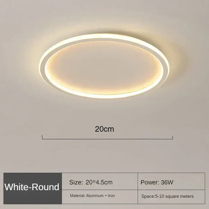 Runde LED-Deckenleuchte, weiß, 20cm, 36W, Aluminium, für 5-10m² Räume.