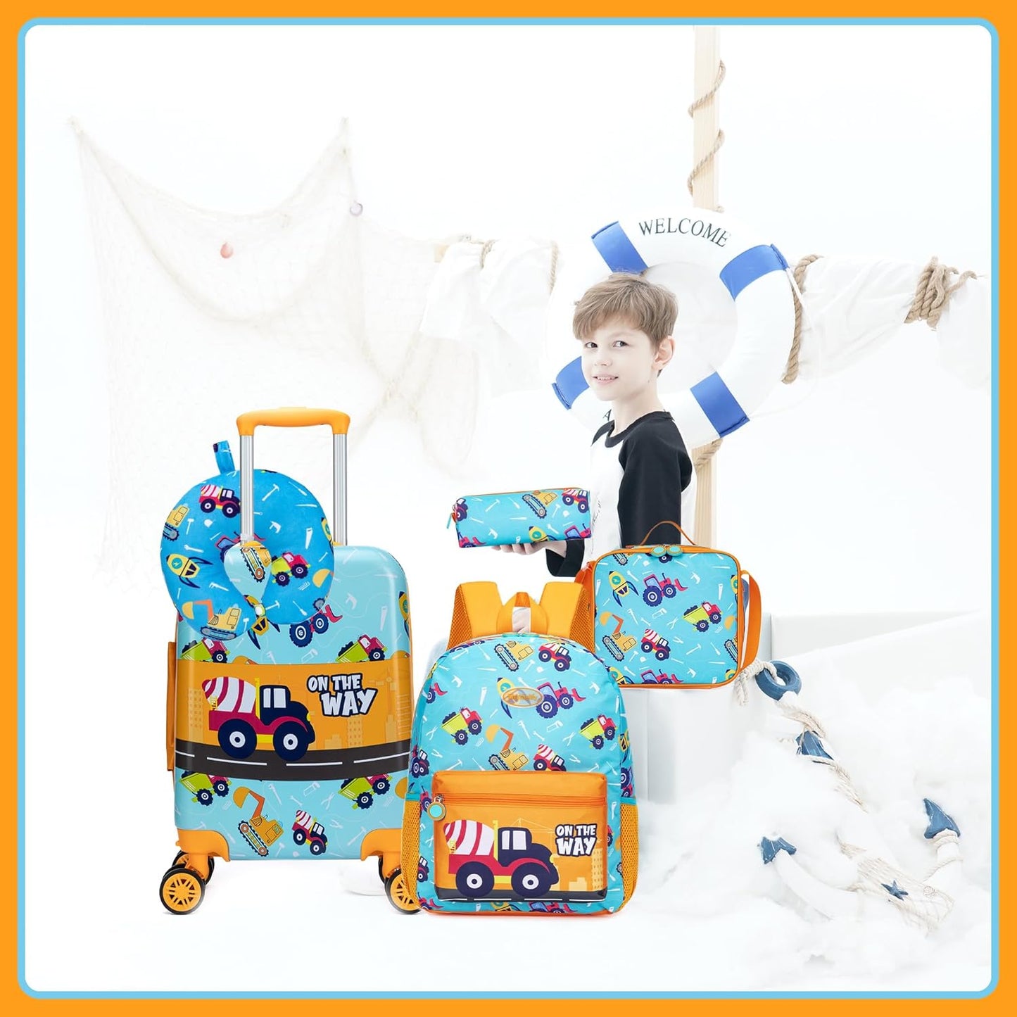 Kinder-Kabinengepäck-Set aus Hartschale mit Spinner-Rollen – Game Day