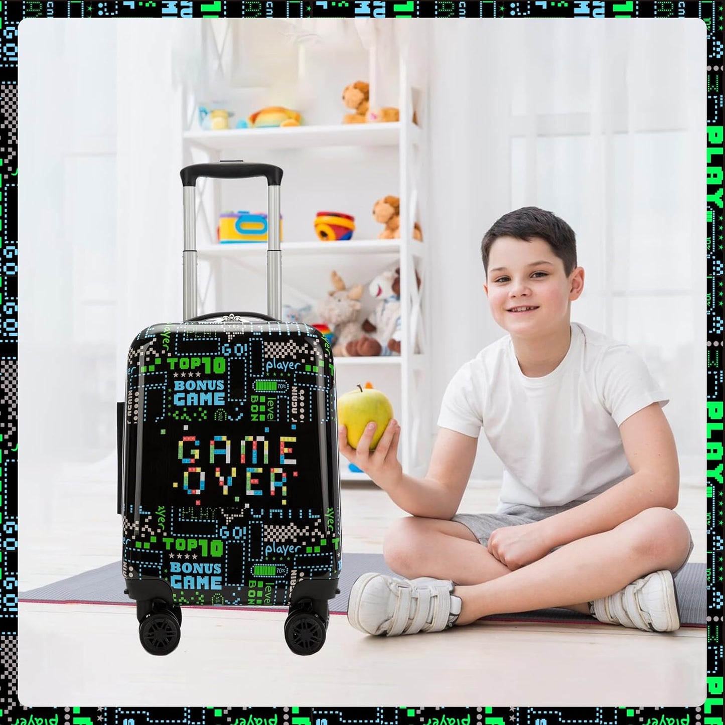 Kinder-Kabinengepäck-Set aus Hartschale mit Spinner-Rollen – Game Day