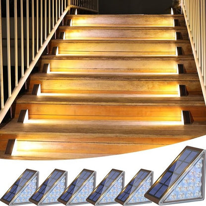 Solarlampen für Treppen, LED, energiesparend, wetterfest, Außenbeleuchtung, warmweißes Licht