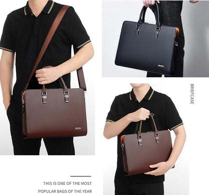 Echte Leder Multi-Fach Geschäfts-Laptoptasche für Profis