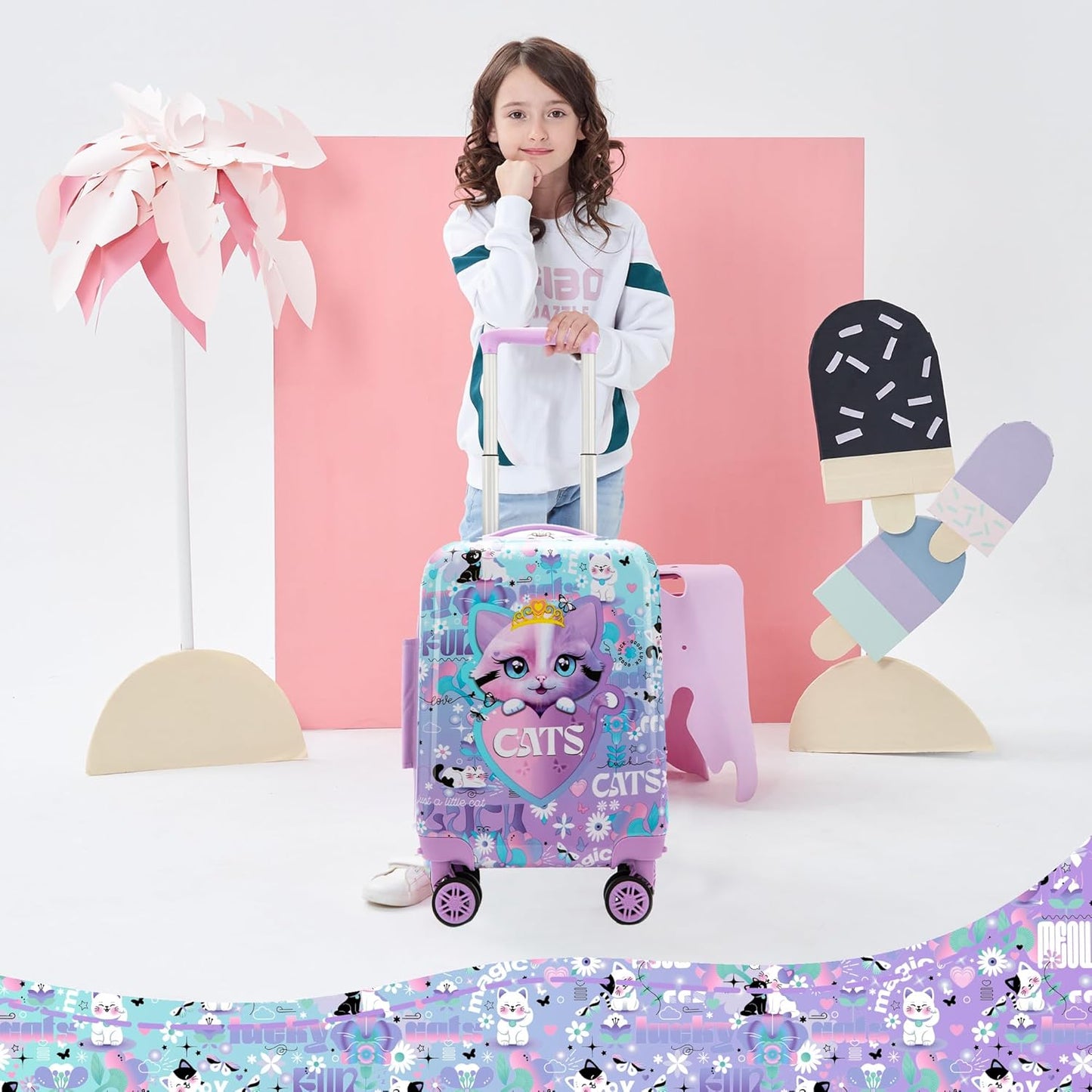 Kinder-Kabinengepäck-Set aus Hartschale mit Spinner-Rollen – Game Day