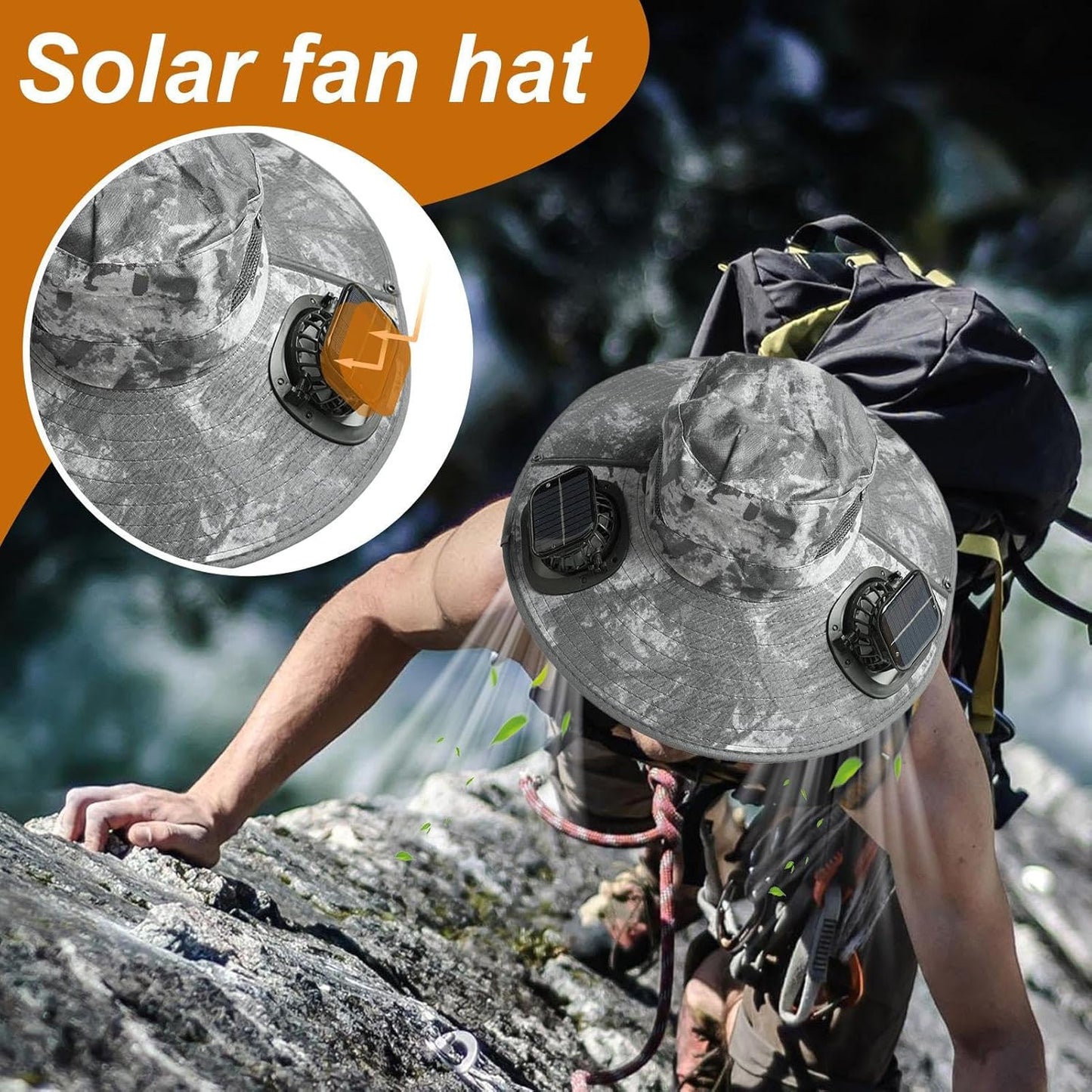 Solar-Fan-Kühlhut mit UV-Schutz – Solvoro
