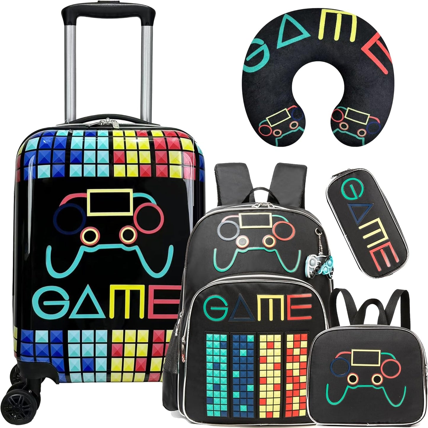 Kinder-Kabinengepäck-Set aus Hartschale mit Spinner-Rollen – Game Day