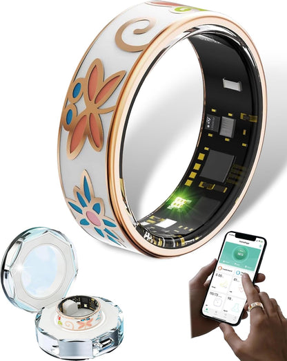 Smart Enamel Wellness Ring – Fitness- und Schlaftracker für iOS & Android – Aurina