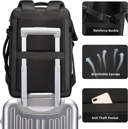 Erweiterbarer 26–45L Wasserdichter Reiserucksack mit Laptopfach & Duffle-Option