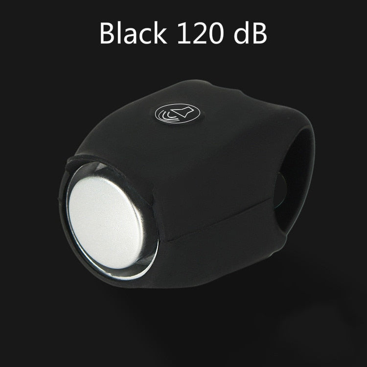 Schwarze Fahrradklingel 120 dB, laut, kompakt, Sicherheitszubehör, schwarz, Fahrradhupe.