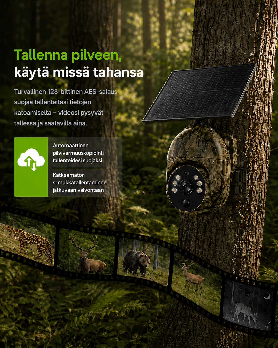 Solar-Powered Wireless Security Camera with 4G LTE or Wi-Fi, 2K, PTZ, Night Vision 8