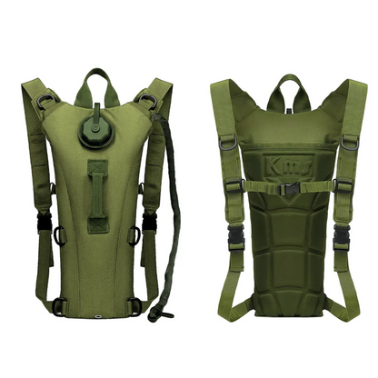 Grüner Trinkrucksack, 2 Liter, Outdoor, Wandern, Camping, leicht, strapazierfähig, mit Schlauch.