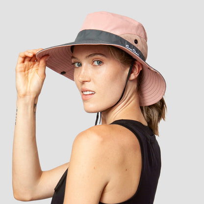 Atmungsaktiver UV-Schutz Damen Sonnenhut Faltbar mit Pferdeschwanzöffnung – Liane