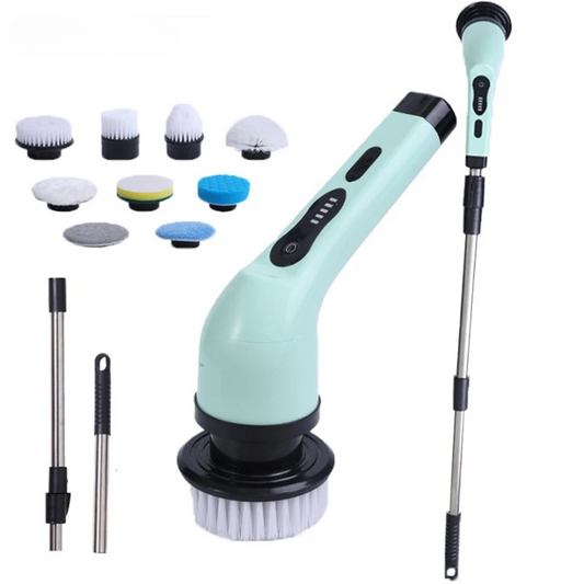 9-in-1 Electric Spin Cleaning Brush with LED Display – 1+1 FREE-White 3 heads-State of Style