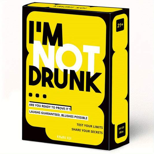 Gelbes Kartenspiel "I'm Not Drunk" für Erwachsene, Partyspiel, lustig, 60-120 Minuten.